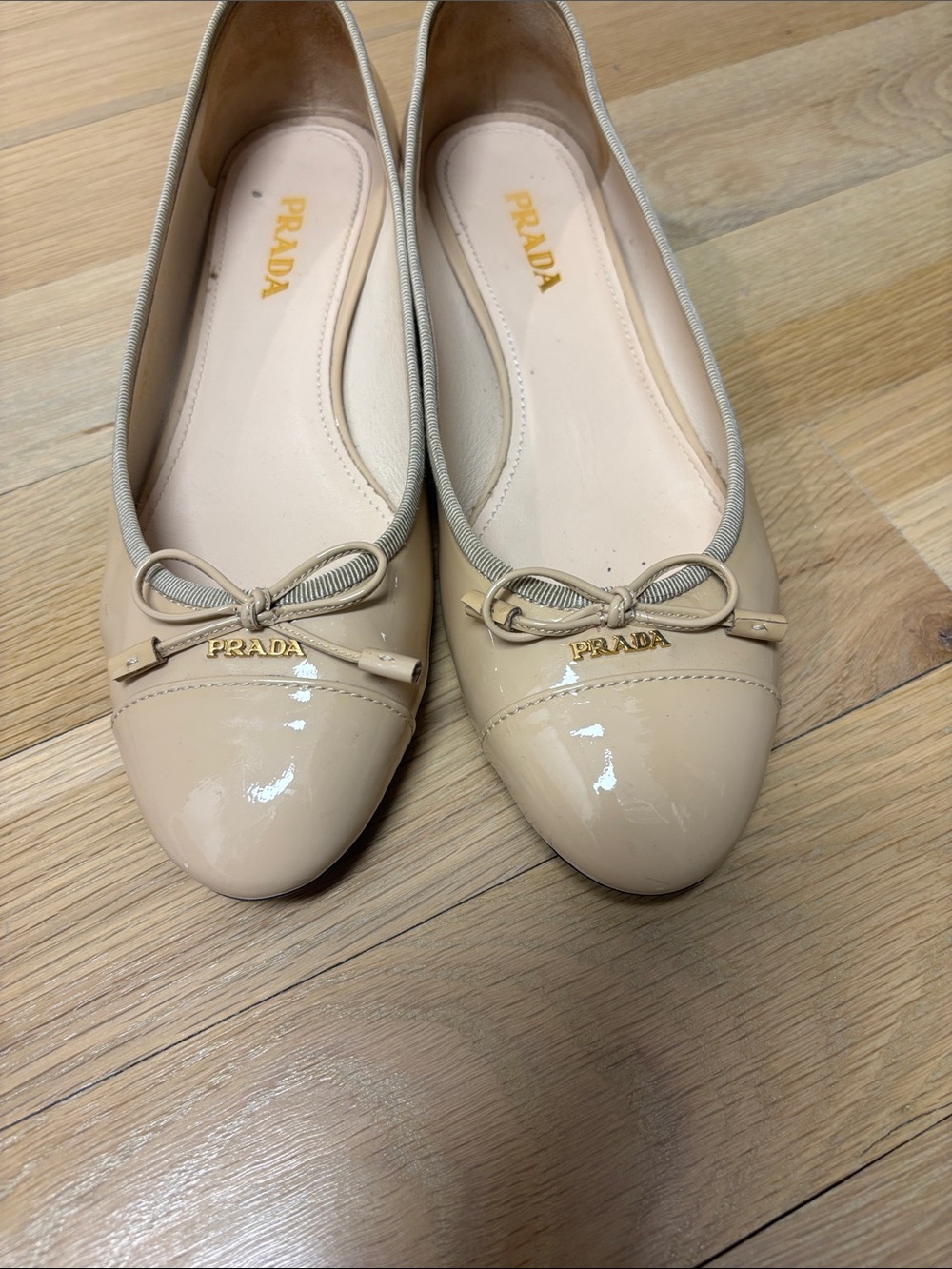 Prada Blush Bow Ballet Flats - Picture 2 of 3